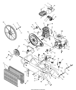 Main Unit Diagram and Parts List for 074002-0  Briggs and Stratton Compressor